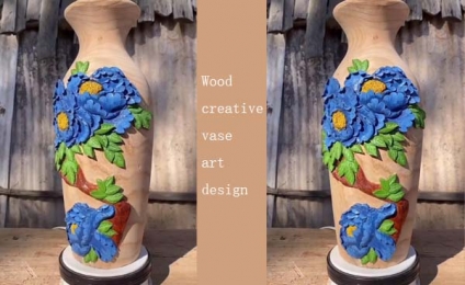 Wood creative vase art design